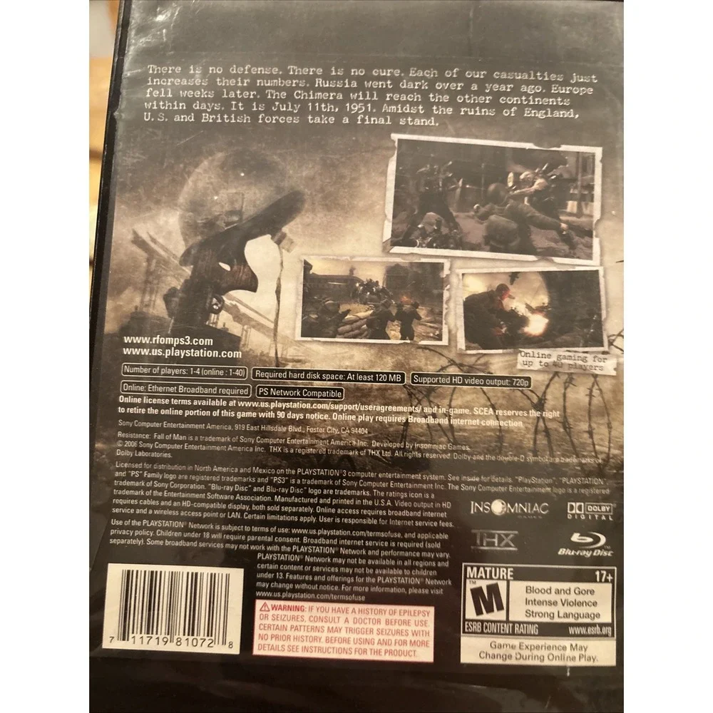 Resistance: Fall of Man (Sony PlayStation 3, 2006) CIB Tested Working